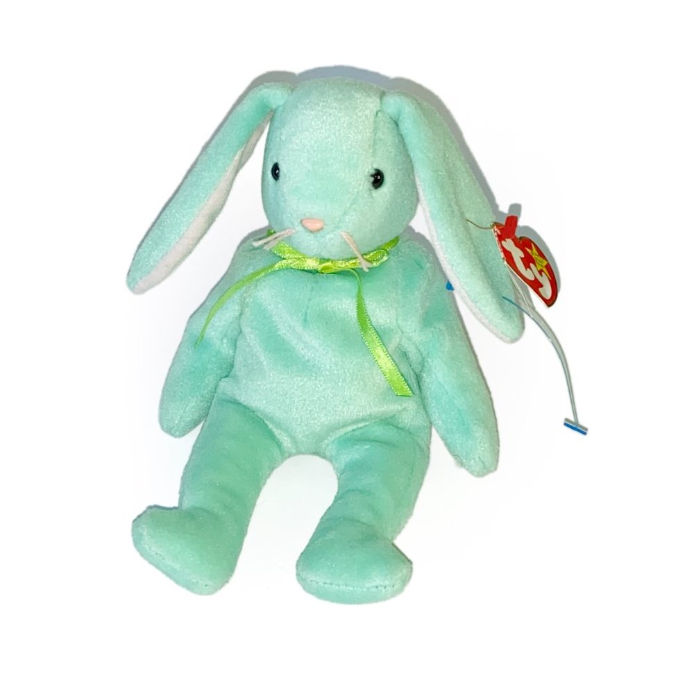 Vintage 1997 Ty Beanie Baby HIPPITY Green Rabbit w/ Tag - Rare Plush #4119